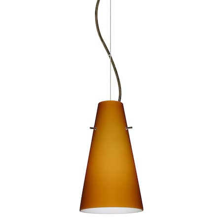 Besa Lighting Cierro Cable Pendant, Amber Matte, Bronze Finish, 1x9W LED 1KX-412480-LED-BR